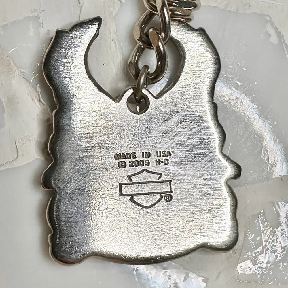 Harley Davidson Motorcycle Keychain GENUINE Eagle Silver Metal